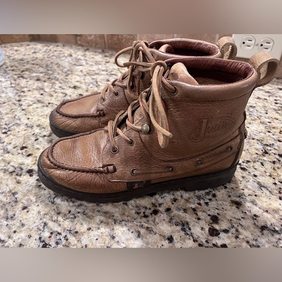 Justin Boots Shoes Justin 99 Chip Brown Leather Laceup Ankle Chukka